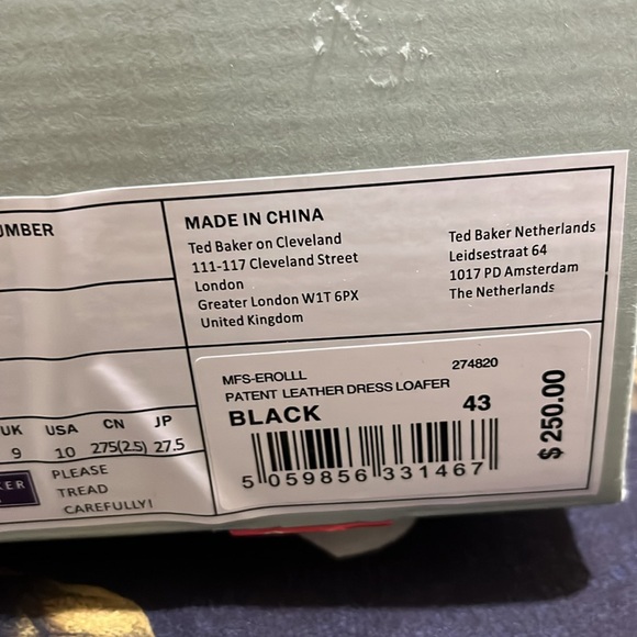 Ted Baker EROLL British fashion black shoe US10(EU43) in good condition. - Picture 7 of 7